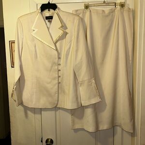 Elegant Cream Skirt Suit